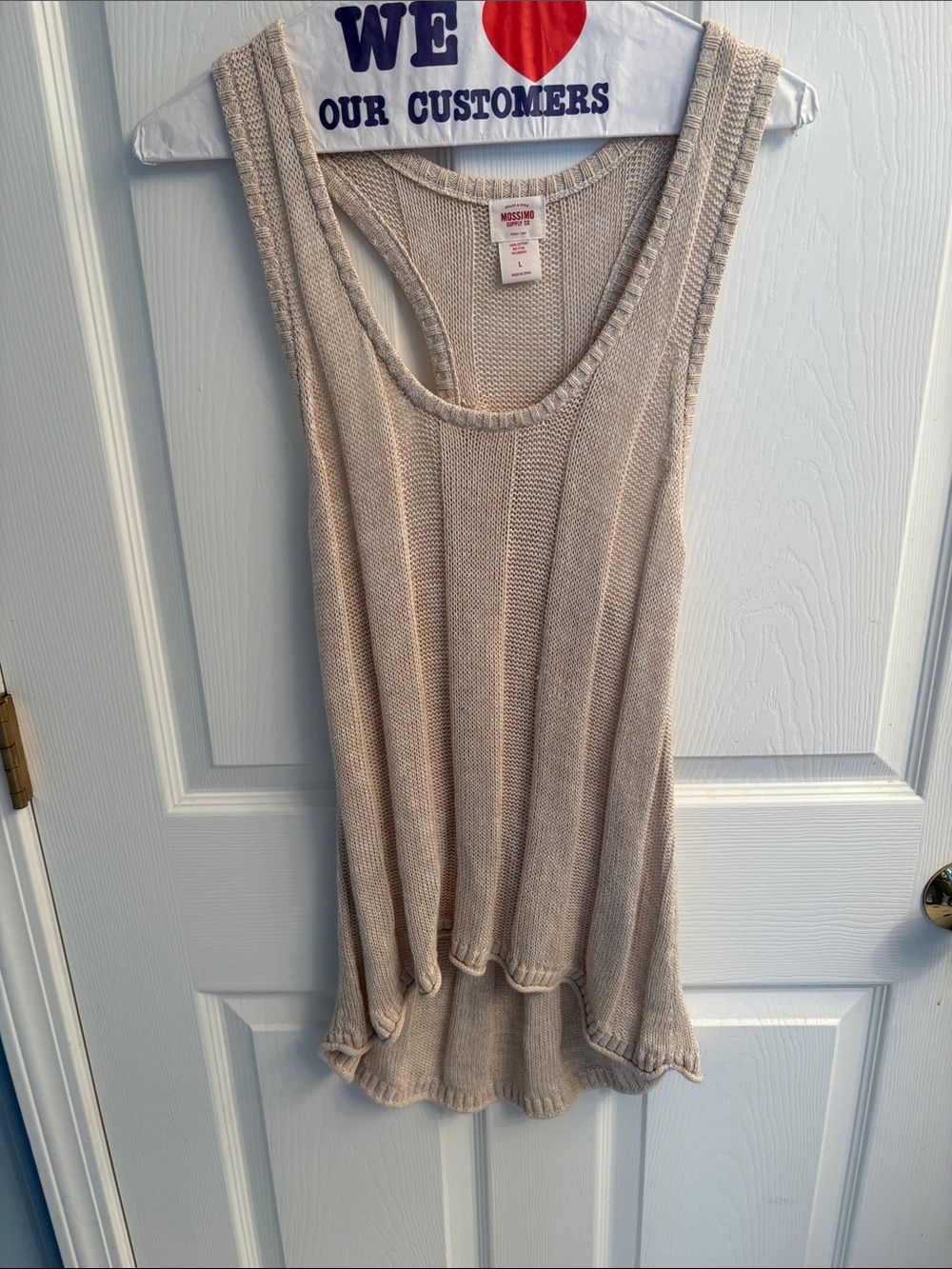 Mossimo Supply Co. Beige Knit Racerback Tank